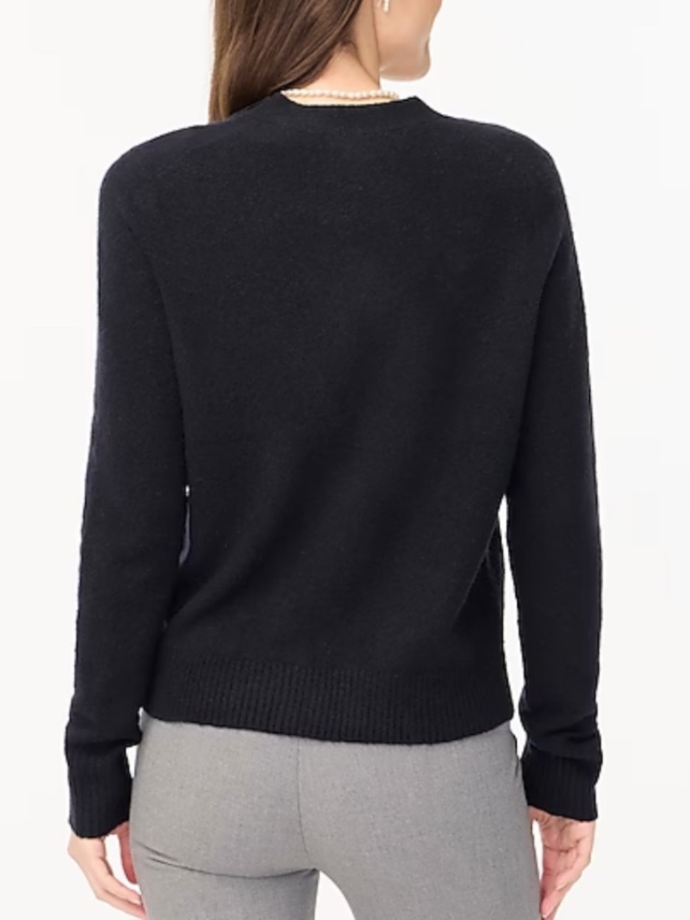 J.Crew Cotton Cashmere Ribbed Boyfriend Cardigan Black XS - Picture 5 of 12